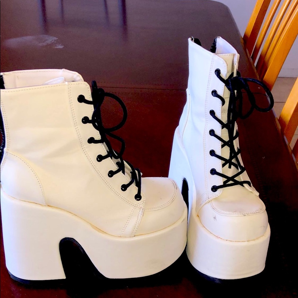 White platform demonia shoes